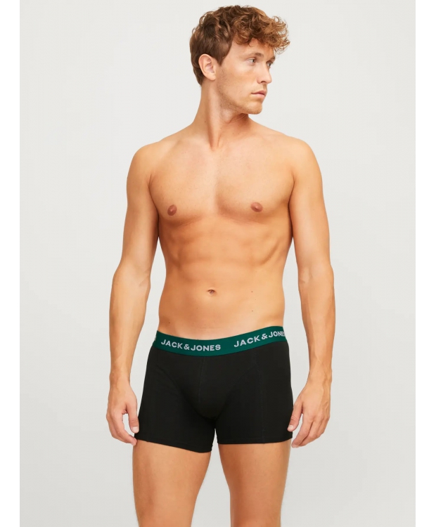 Jack & Jones 3pak boksershorts i sort med farvet linning til herre billede 6
