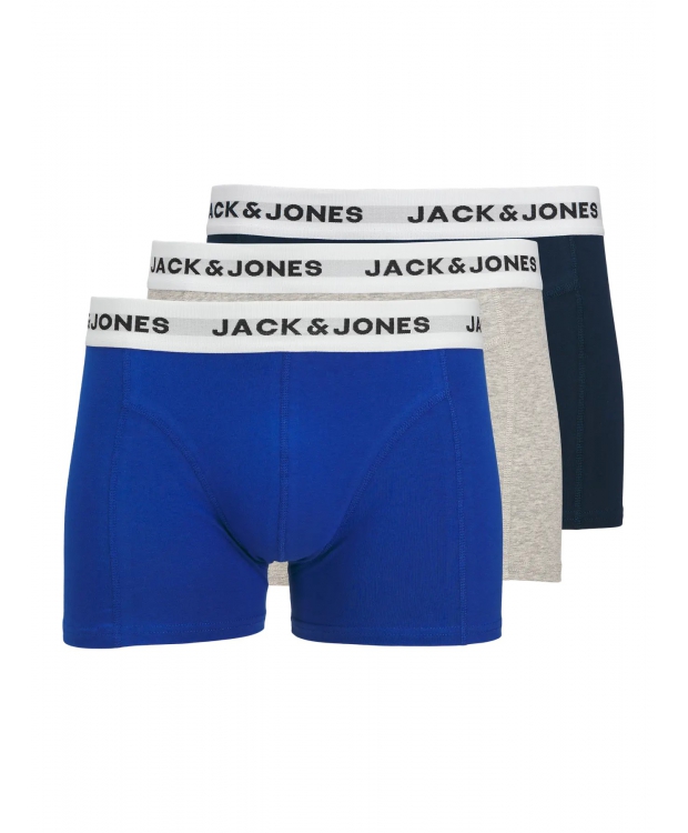 Jack & Jones 3pak multifarvet boksershorts med hvid linning til herre billede 1