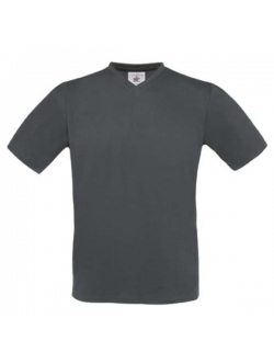 B&C Exact t-shirt med v-hals i mørkegrå til herre