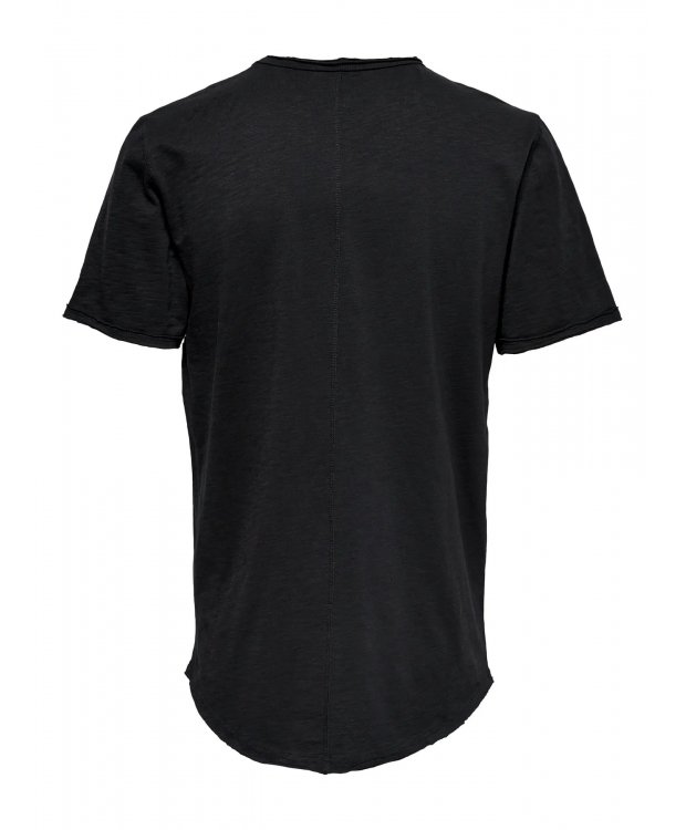 ONLY & SONS long fit t-shirt i sort til herre billede 3