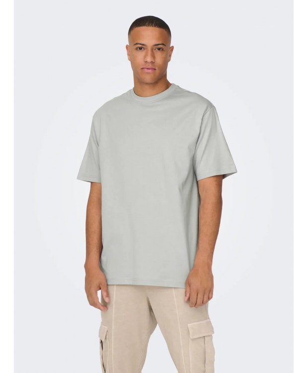 ONLY & SONS t-shirt i Mirage Gray til herre | Relaxed fit | billede 3