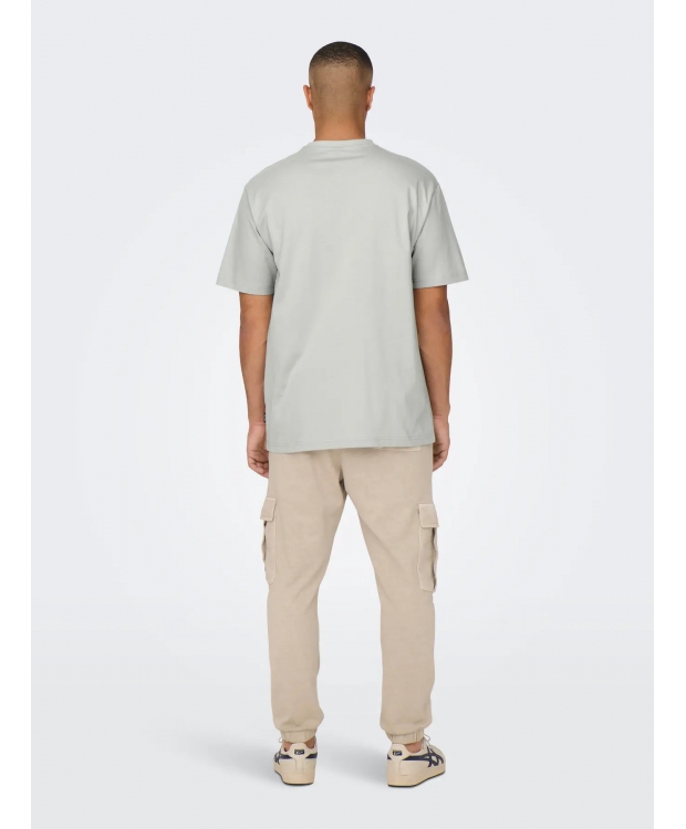 ONLY & SONS t-shirt i Mirage Gray til herre | Relaxed fit | billede 5