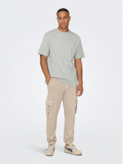 ONLY & SONS t-shirt i Mirage Gray til herre | Relaxed fit |