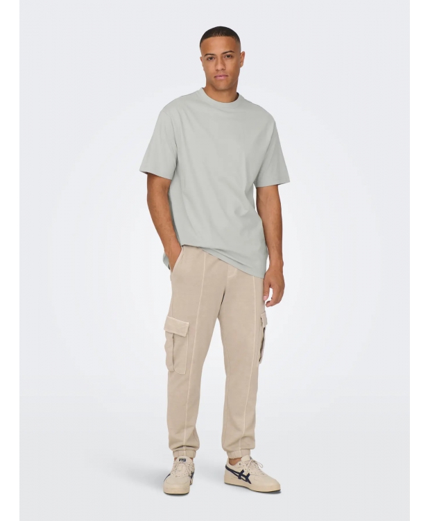 ONLY & SONS t-shirt i Mirage Gray til herre | Relaxed fit | billede 1