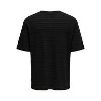 ONLY & SONS strikket t-shirt i sort til herre