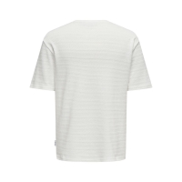 ONLY & SONS strikket t-shirt i hvid til herre