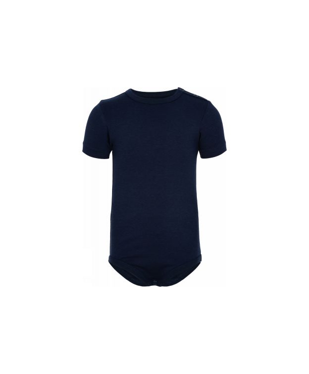 JBS kortærmet navy bambus-bodystocking til baby – 56–86 – Outlet billede 2