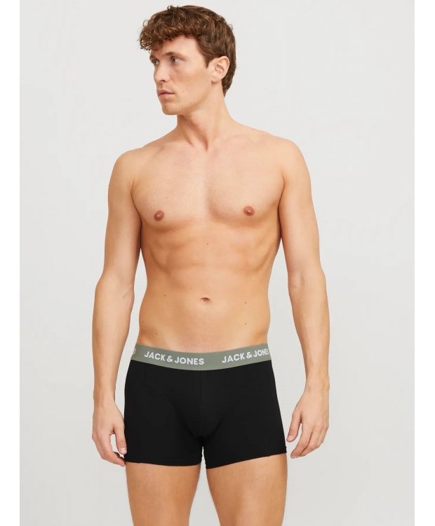 Jack & Jones 3pak boksershorts i sort med lilla farvet linning til herre billede 6