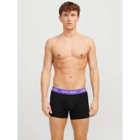 Jack & Jones 3pak boksershorts i sort med lilla farvet linning til herre