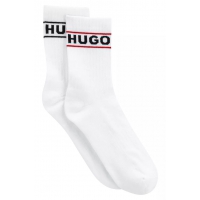 HUGO 2pak bomuldsstrømper i hvid m. logo til kvinder - OUTLET