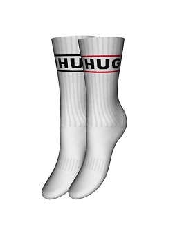 HUGO 2pak bomuldsstrømper i hvid m. logo til kvinder - OUTLET