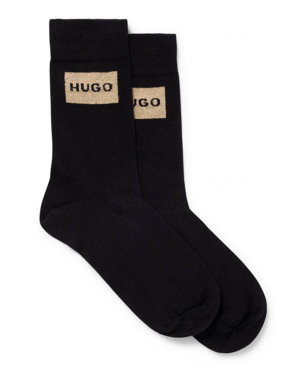 HUGO 2pak bomuldsstrømper i sort med logo til kvinder - Gaveæske - OUTLET billede 1