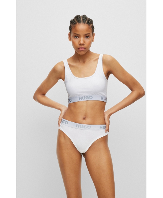 HUGO sporty-bh/top med logo i hvid til kvinder - OUTLET billede 2