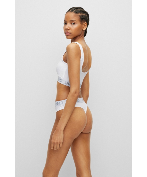 HUGO sporty-bh/top med logo i hvid til kvinder - OUTLET billede 3