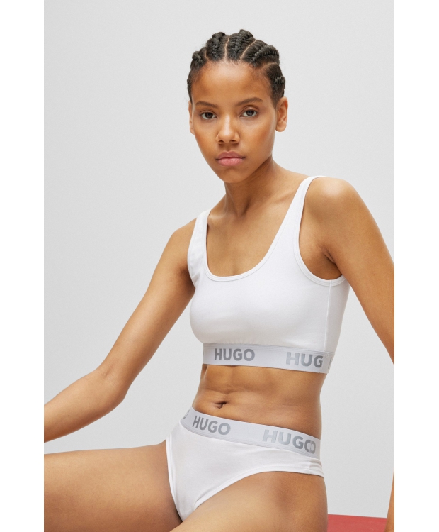 HUGO sporty-bh/top med logo i hvid til kvinder - OUTLET billede 4