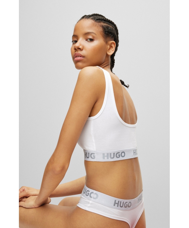 HUGO sporty-bh/top med logo i hvid til kvinder - OUTLET billede 5