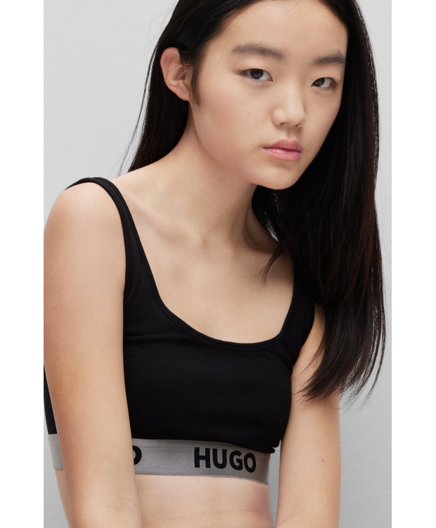 HUGO sports-bh i sort m. logo til kvinder - OUTLET billede 3