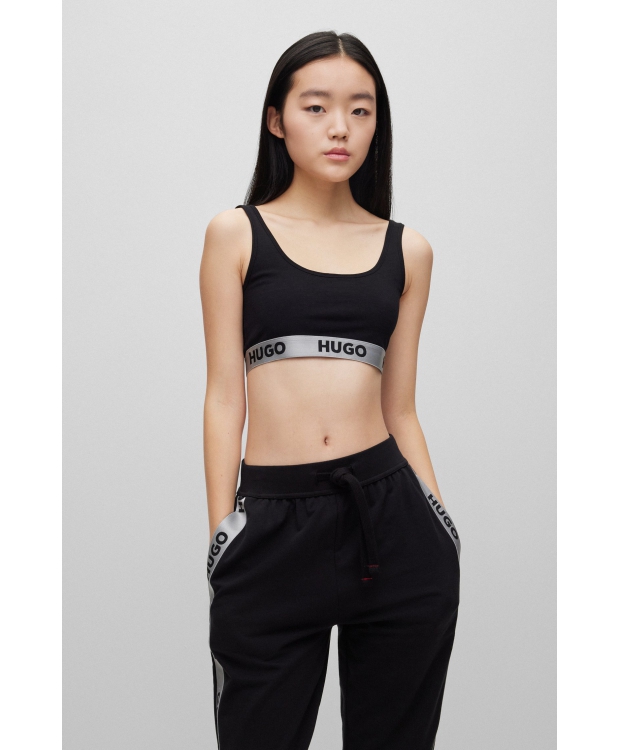 HUGO sports-bh i sort m. logo til kvinder - OUTLET billede 2