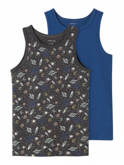 Name it 2-pak undertrøje/tank top i Space blå til drenge