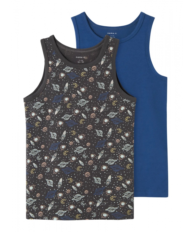 Name it 2-pak undertrøje/tank top i Space blå til drenge billede 1
