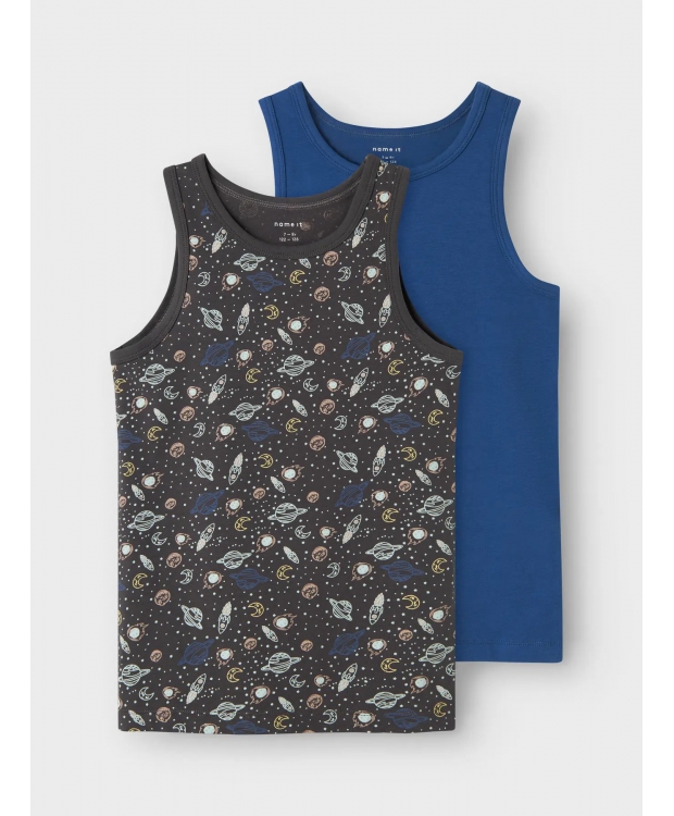 Name it 2-pak undertrøje/tank top i Space blå til drenge billede 3