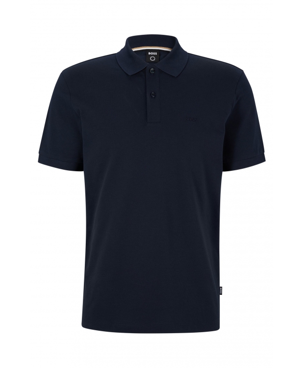BOSS poloshirt i økologisk bomuld og mørkeblå til herre billede 1