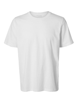 Selected kortærmet t-shirt, økologisk bomuld, i hvid til herre.