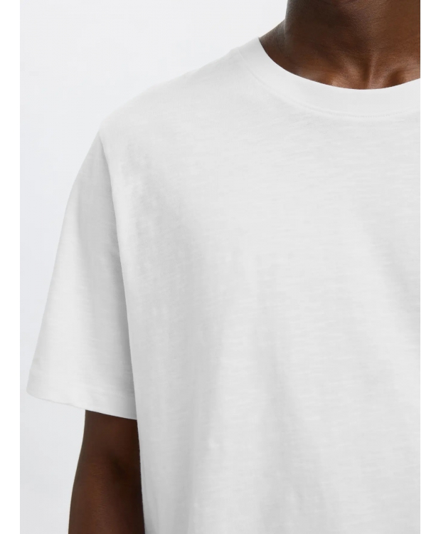 Selected kortærmet t-shirt, økologisk bomuld, i hvid til herre. billede 5