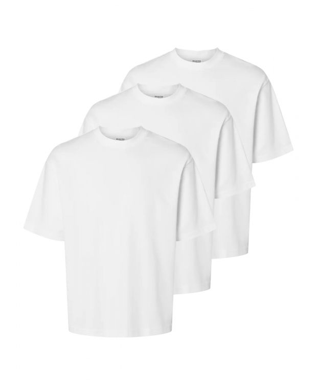 Selected 3pak t-shirt med rund hals i hvid til herre billede 1