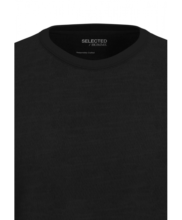 Selected kortærmet t-shirt, økologisk bomuld, i sort til herre. billede 2