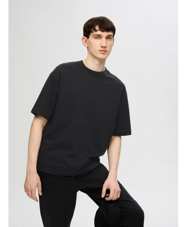 Selected 3pak t-shirt med rund hals i sort til herre billede 6
