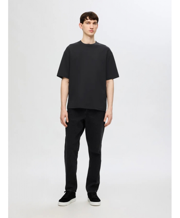 Selected 3pak t-shirt med rund hals i sort til herre billede 3