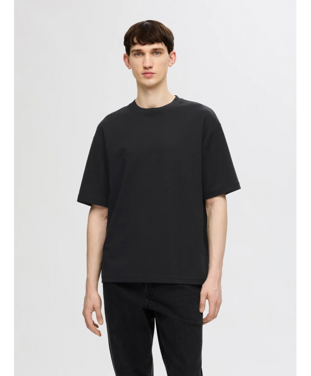 Selected 3pak t-shirt med rund hals i sort til herre billede 2