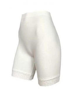 Festival Microfiber shorts i hvid med blondekant til kvinder