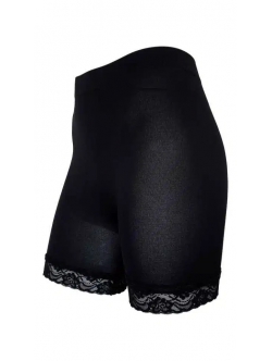 Festival Microfiber shorts i sort med blondekant til kvinder