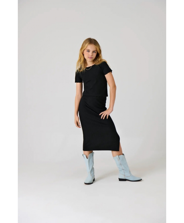KIDS ONLY rib nederdel i sort til piger billede 2