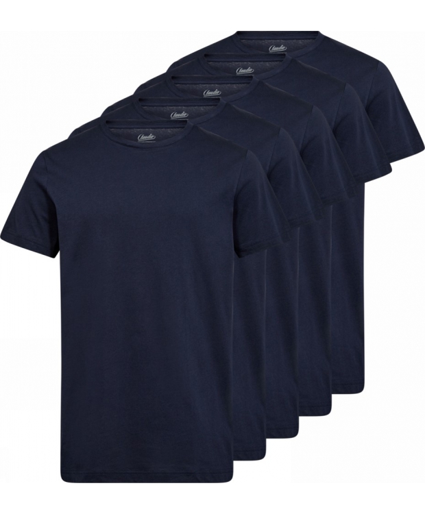 Claudio 5-pak T-shirt i navy til herre billede 1