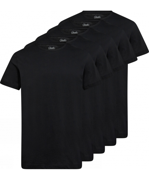 Claudio 5-pak T-shirt i sort til herre billede 1