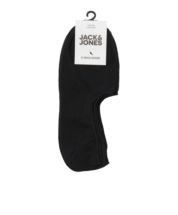 Jack & Jones 3pak ankelstrømper i sort til herre billede 3