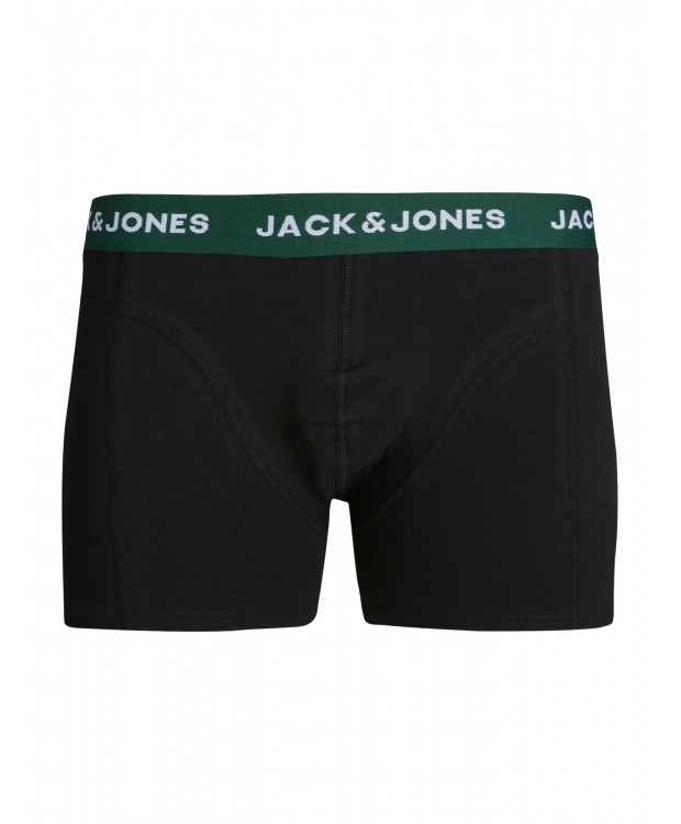 Jack & Jones Junior 3-pak boksershorts i sort med farvet linning til drenge billede 3