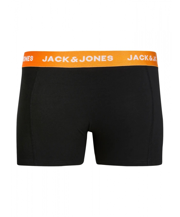 Jack & Jones Junior 3-pak boksershorts i sort med farvet linning til drenge billede 4
