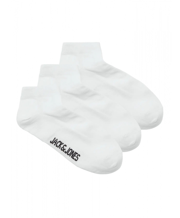 Jack & Jones 3pak ankelstrømper i hvid til herre billede 1