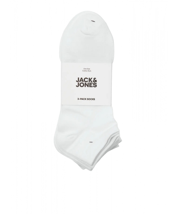 Jack & Jones 3pak ankelstrømper i hvid til herre billede 2