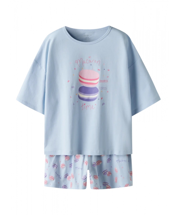 Name It Nattøjsæt Macaron lyseblå til piger billede 1