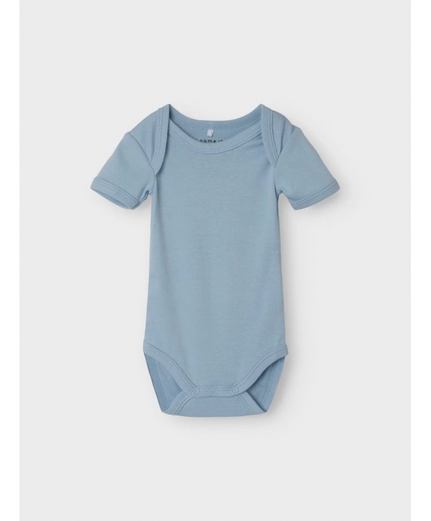 Name It 3-pak bodystockings i blå og hvid med traktorer til baby billede 5