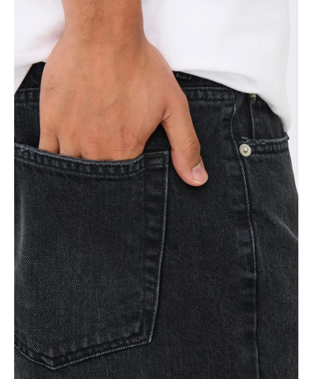 ONLY & SONS Denimshorts i sort til herre billede 7