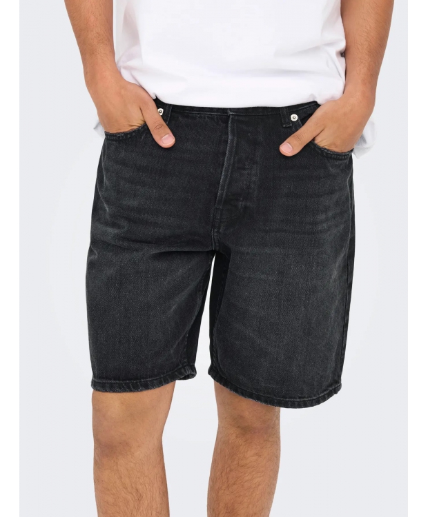 ONLY & SONS Denimshorts i sort til herre billede 6