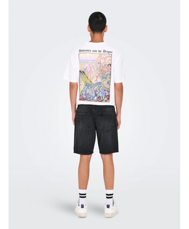 ONLY & SONS Denimshorts i sort til herre billede 5