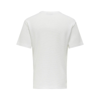 ONLY & SONS t-shirt i hvid vaffelstof til herre