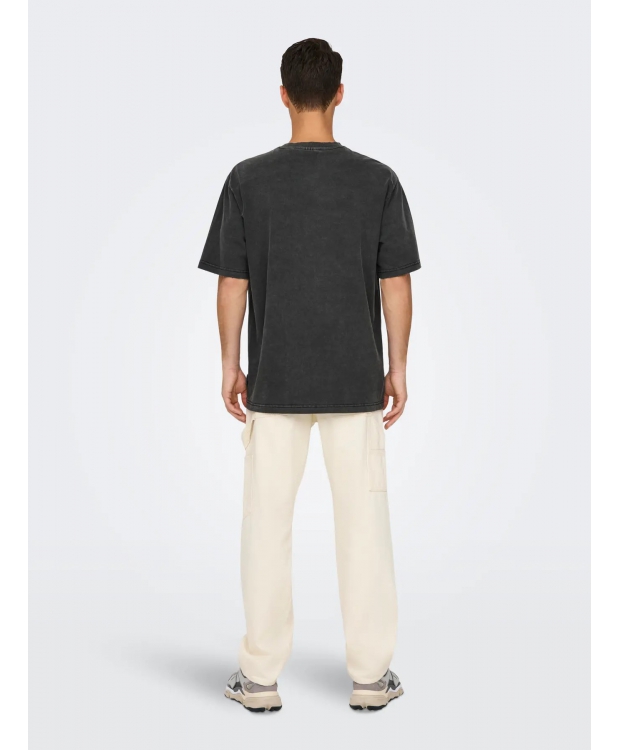 ONLY & SONS DISTRESS t-shirt i sort til herre billede 4